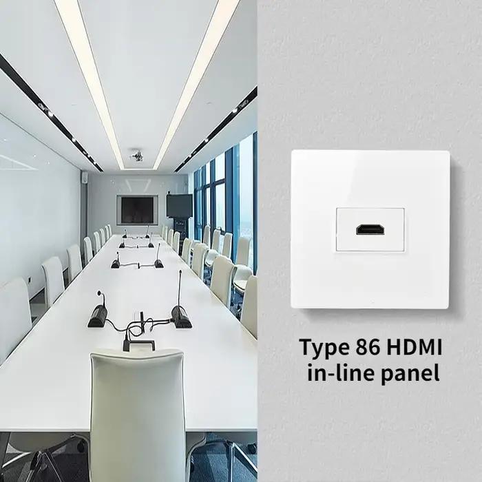 1 pièce Prise murale HDMI encastrable de type 86 à tête droite