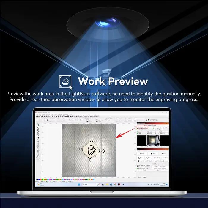 Caméra SCULPFUN CAM500 5MP Pixel 120 ° Objectif grand angle