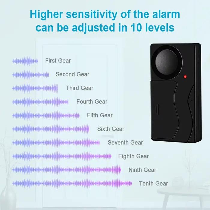 Alarme de porte et fenêtre antivol à vibration sans fil avec télécommande