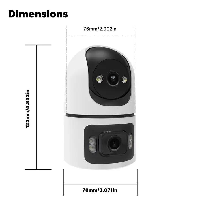 Moes Tuya WiFi caméra intelligente intérieure 8MP objectif double écran 2.4G/5G Vision nocturne infrarouge détection de mouvement suivi automatique Audio bidirectionnel
