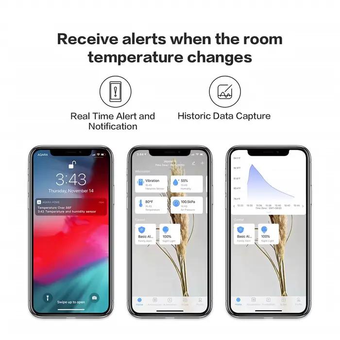 Aqara capteur de température intelligent pression d'air humidité environnement contrôle