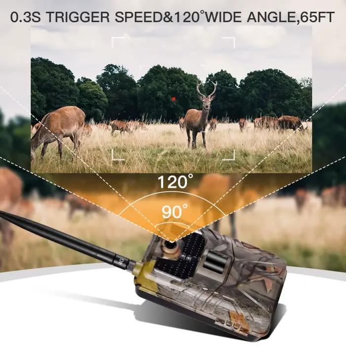 4G FTP MMS SMS Email 20 MPTrail caméra faune chasse caméras HC900LTE 1080 P 0.3 STrigger infrarouge sauvage Surveillance