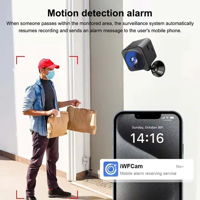 Caméra de sécurité Wi-Fi sans fil avec Vision nocturne HD 1080P et détection de mouvement
