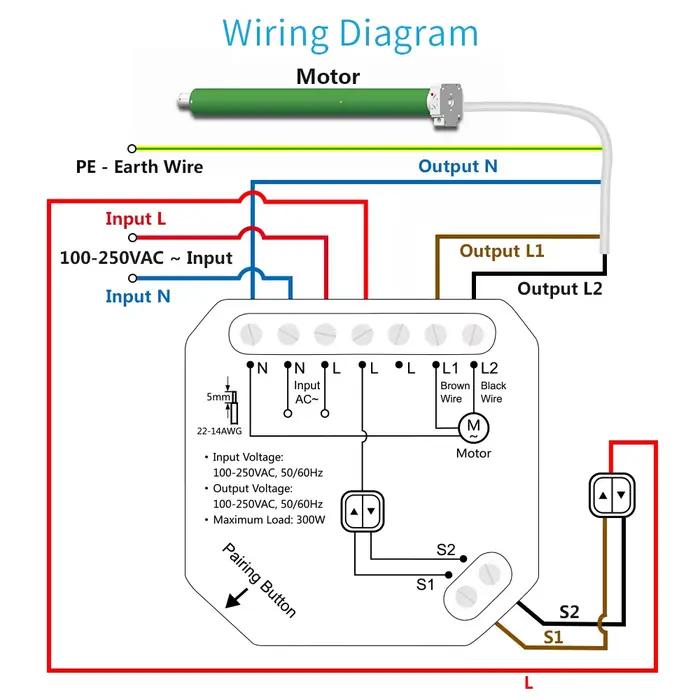Module de commutateur de volet roulant pour rideau WiFi