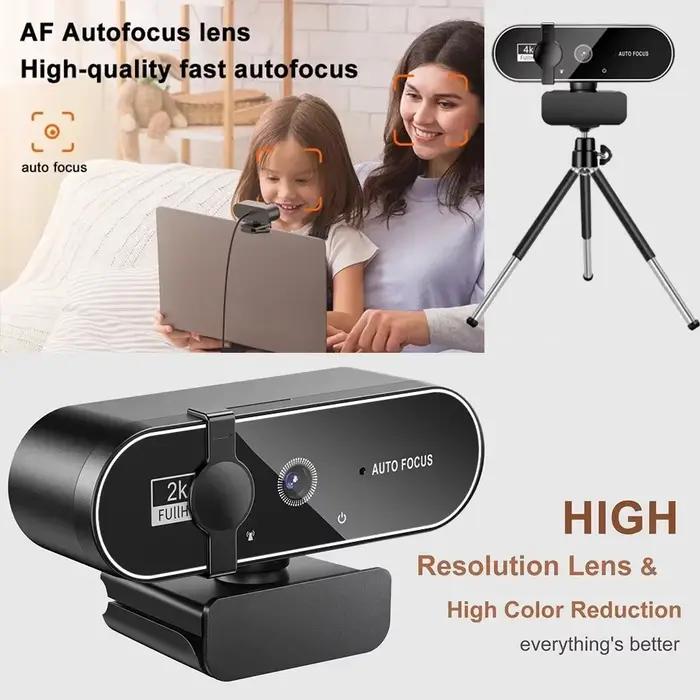 4K 2K 1080P Autofocus Webcam Full HD caméra Web pour ordinateur portable Windows IOS PS5 avec Microphone appel vidéo Gamer spectacle en direct