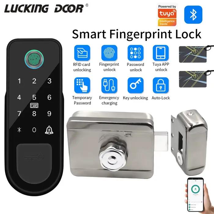 Serrure de porte connectée à empreinte digitale compatible Tuya App