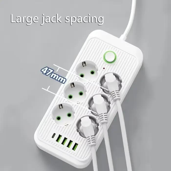 Prise électrique multi-ports EU avec 6/8 prises EU
