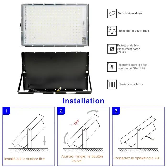 1/2/3 pièces 110V 220V Led projecteur 50W 100W 150W 200W