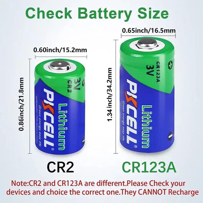 20 piles au lithium CR123A 3V non rechargeables pour alarme de porte et de fenêtre électronique AED
