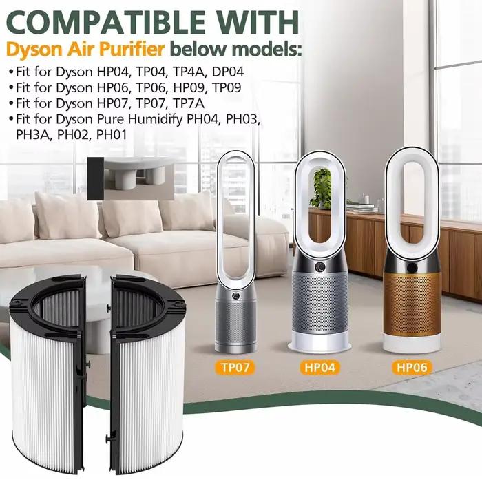 Filtre HEPA au carbone 2 en 1 compatible avec les purificateurs d'air Dyson TP04 HP04 TP07 TP06 HP06 PH02 PH01 PH03 PH04 HP09 TP09 HP07 HP10 TP10