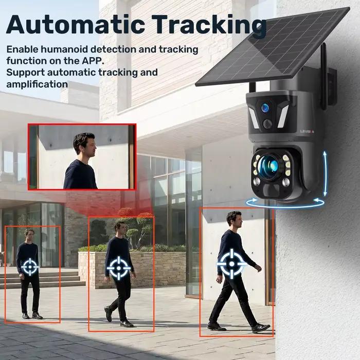 Caméra de surveillance extérieure LS Vision 99X zoom 4G SIM avec détection de mouvement humain et interphone vocal bidirectionnel pour la sécurité de la maison et des entreprises
