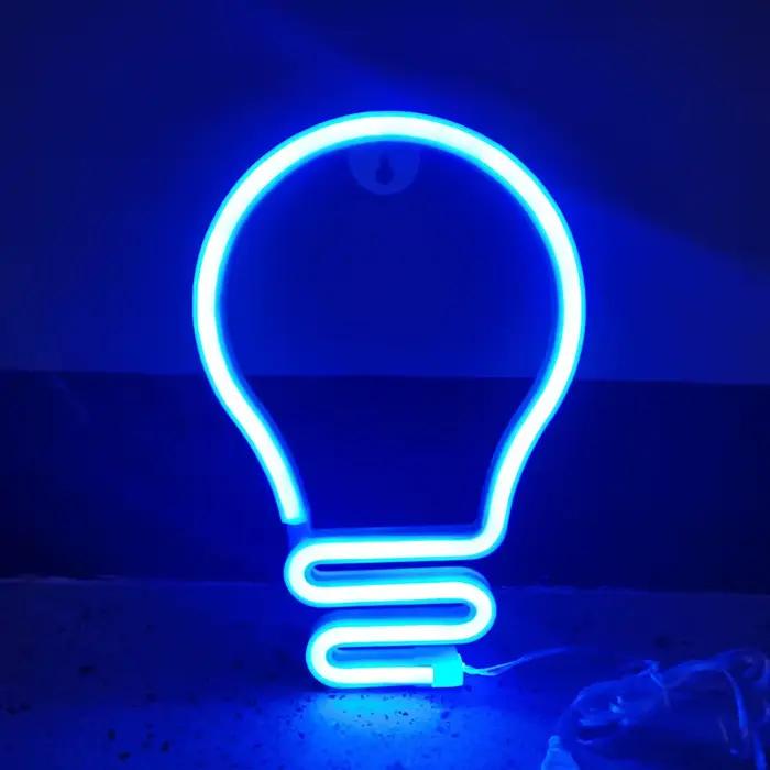 Ampoule LED enseigne au néon USB/alimentée par batterie lumière LED pour chambre décoration cadeau veilleuse