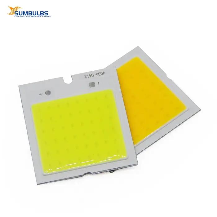 SUMBULBS fabricant Source de lumière LED 40x35mm DC 12V 6W panneau COB ampoule blanc chaud froid pour bricolage mode nuit voiture lampe d'intérieur