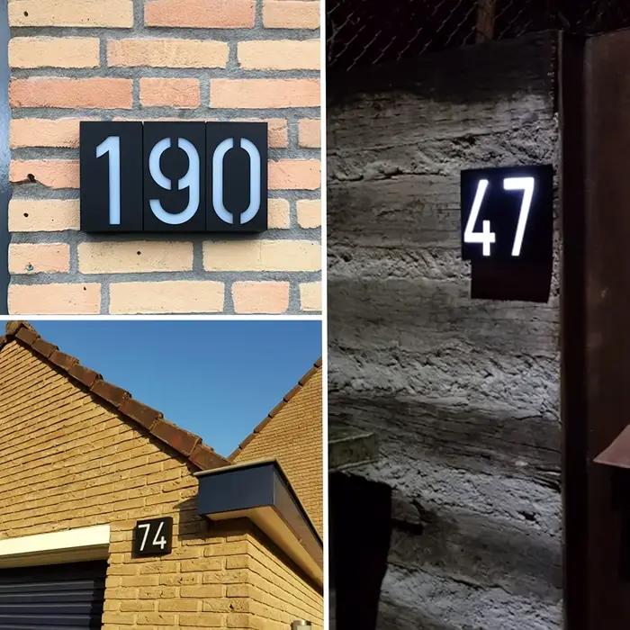 Numéros de maison lumineux solaires pour l'extérieur