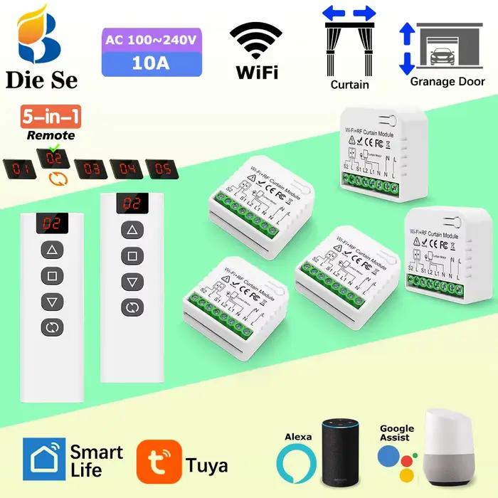 Commutateur de volet roulant WiFi RF et télécommande sans fil 5 en 1 433MHz pour stores