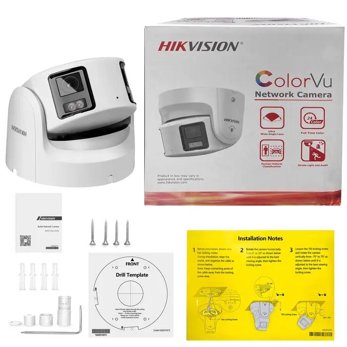 Hikvision 8MP caméra DS-2CD2387G2P-LSU/SL 4K tourelle panoramique ColorVu couleur nuit intégré micro haut-parleur lumière stroboscopique alarme Audio