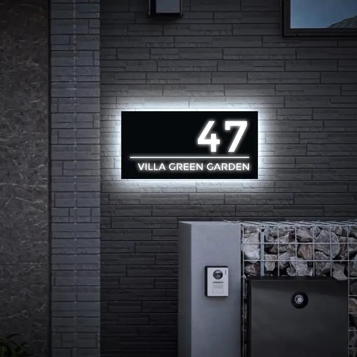 Plaque de maison personnalisée 3D LED
