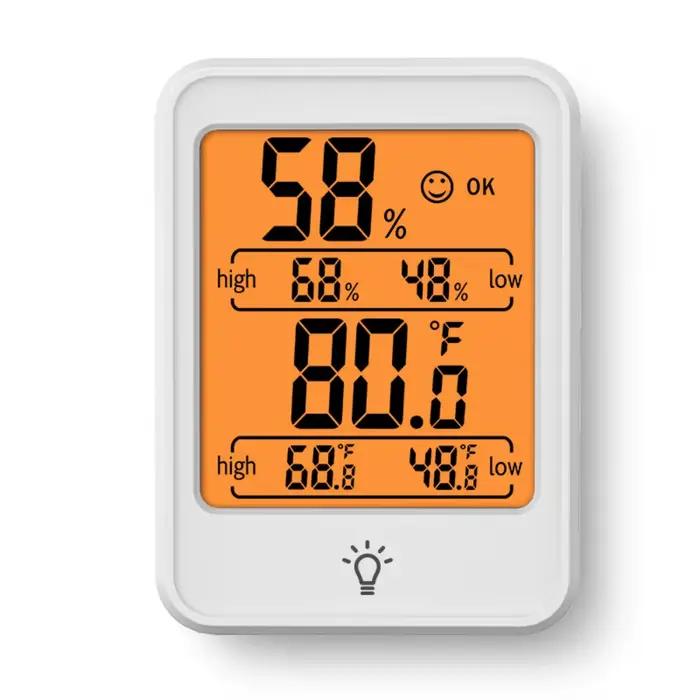 Thermomètre et hygromètre électroniques d'intérieur avec écran rétroéclairé pour chambre et espace de vie