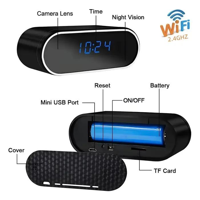 Full HD 1080P réveil Mini caméra sans fil Wifi contrôle DVR caméscope Surveillance à domicile moniteur vidéo