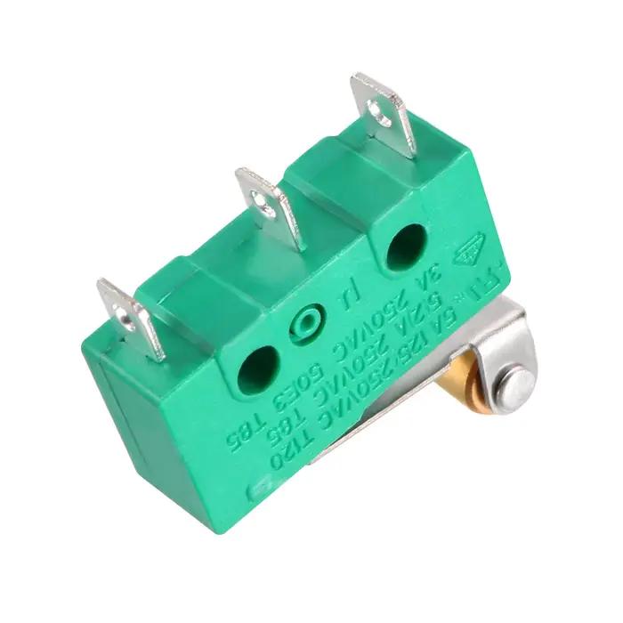 3Pcs KW4-3Z-3 Micro Fin de Course SPDT NO NC 3 politiquement als Momentané Charnière Rouleau Levier Vert Microswitch