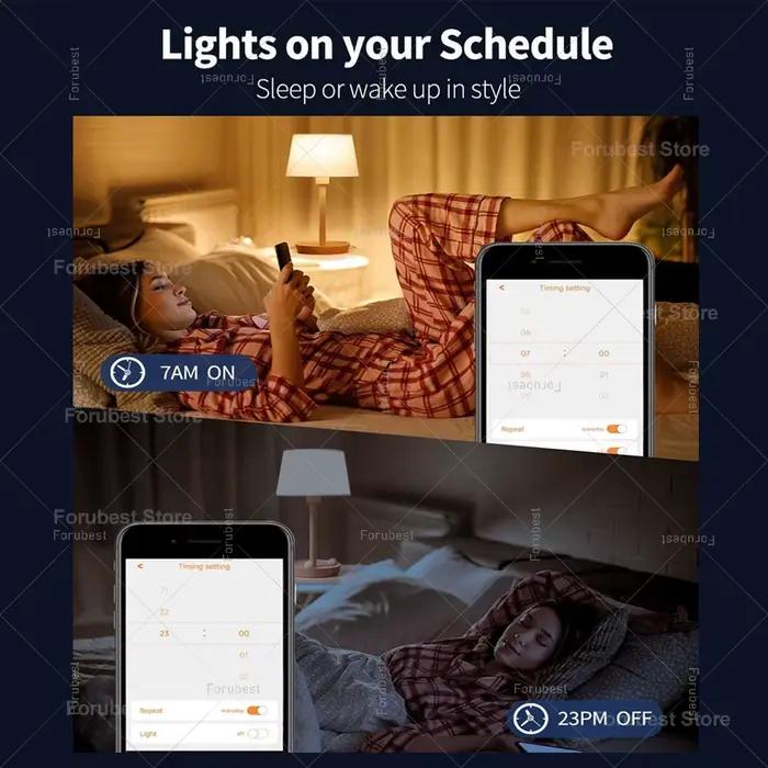 Tuya – ampoule LED intelligente E27 RGB CW 15W 20W