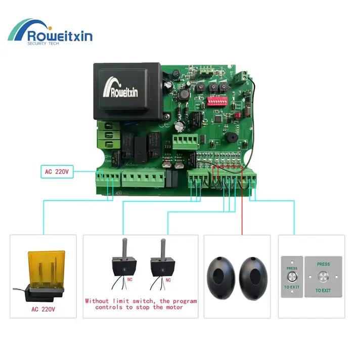PCB de porte battante/couleur 220v AC 433 Mhz modèle NC pour double moteur
