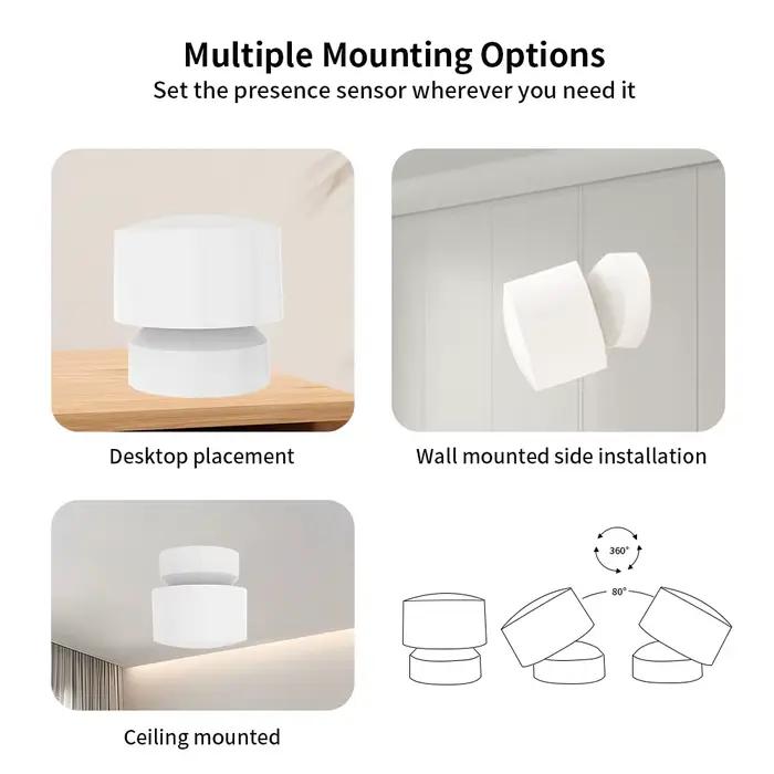 Détecteur de présence humaine intelligent Zigbee ou Wi-Fi