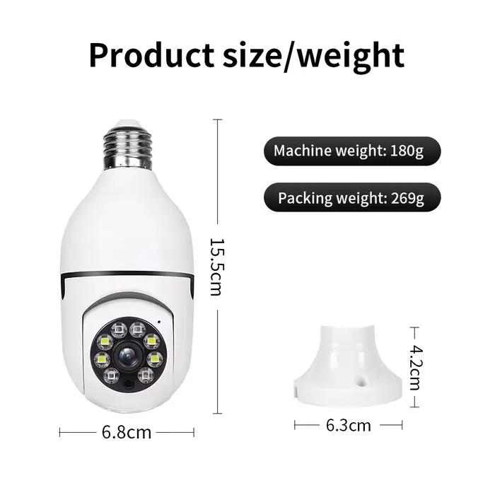 Caméra de Surveillance E27 couleur Vision nocturne suivi humain automatique Zoom moniteur de sécurité intérieure Wifi