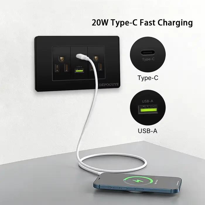 Prise murale intelligente USB type-c 20W