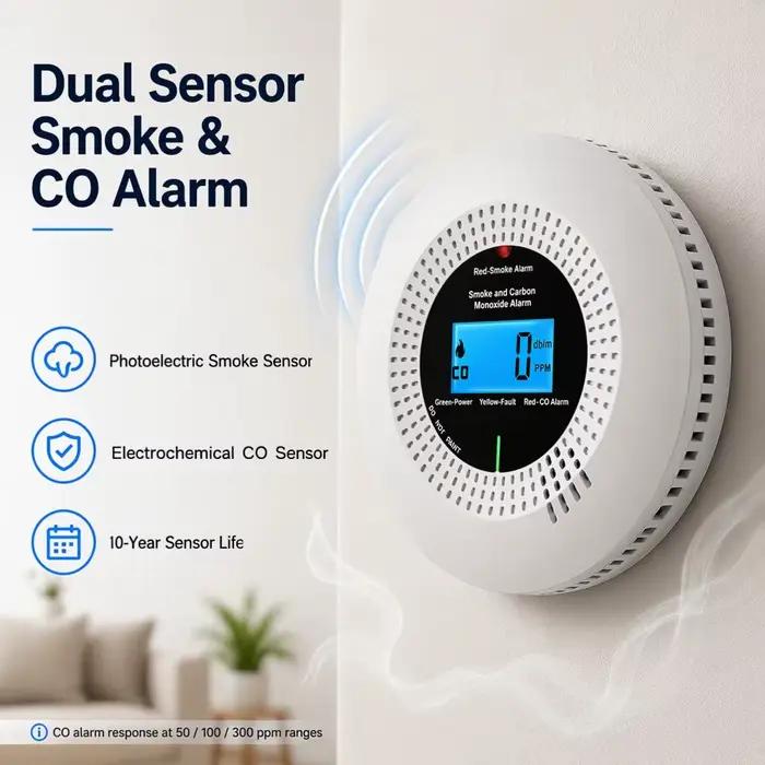Détecteur de fumée et de monoxyde de carbone Wifi Tuya 2-en-1