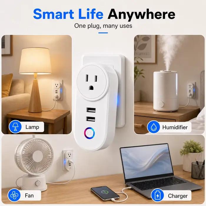 Prise intelligente WiFi avec 2 ports USB