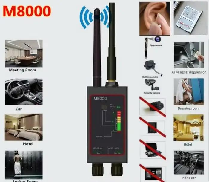 Détecteur de Bug RF M8000 et détecteur de caméra X GPS