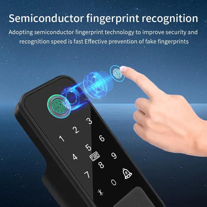 Serrure de porte connectée à empreinte digitale compatible Tuya App