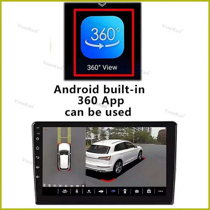 Caméra WDR 360 pour Android Multimédia avec App 360 Intégrée Panoramique 360° Vision Nocturne 8K Super HD 3D AHD1080P 720P Or Rouge