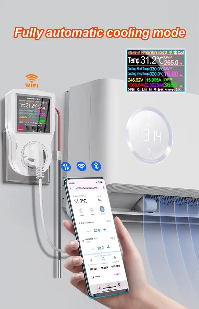 16A AC220V Tuya WIFI Thermostat numérique prise incubateur régulateur de température avec minuterie interrupteur