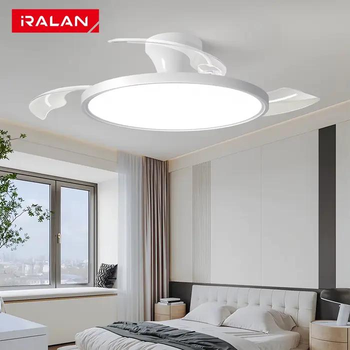 Ventilateur de plafond invisible moderne avec lumière LED moteur à courant continu grand volume d'air télécommande pour chambre salon et pièces de vie
