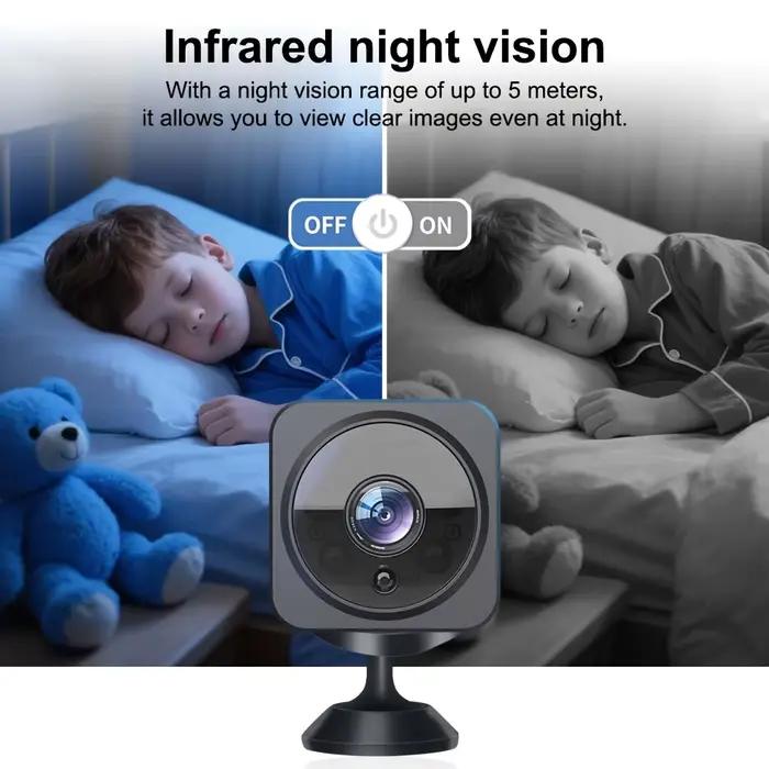 Caméra de sécurité Wi-Fi sans fil avec Vision nocturne HD 1080P et détection de mouvement