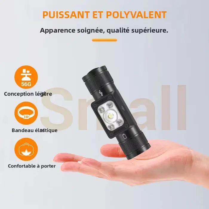 BORUiT HP340/HP350 LED lampe frontale puissante type-c rechargeable phare étanche Camping pêche tête torche lanterne
