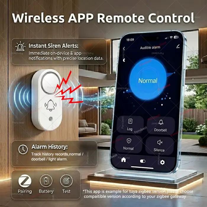 Alarme sirène intelligente Zigbee pour la sécurité domestique avec alertes stroboscopiques