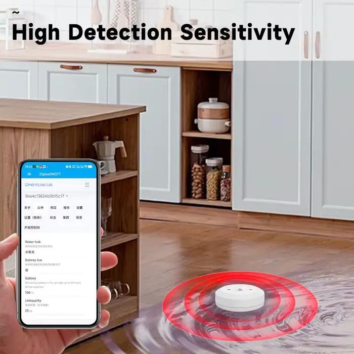 Capteur de fuite d'eau intelligent pour maison connectée ZigBee 2MQTT