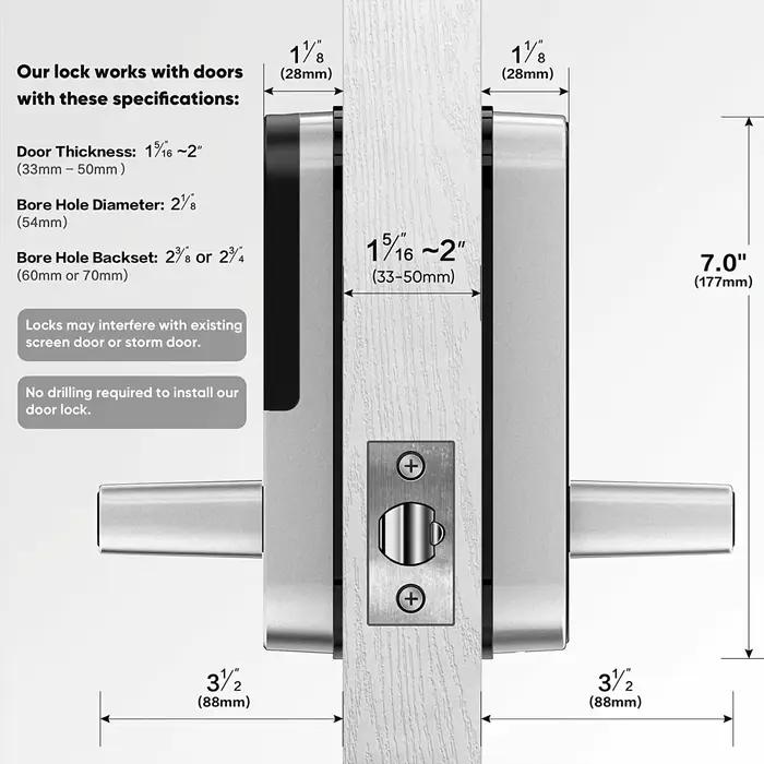 Serrure de porte intelligente à empreintes digitales