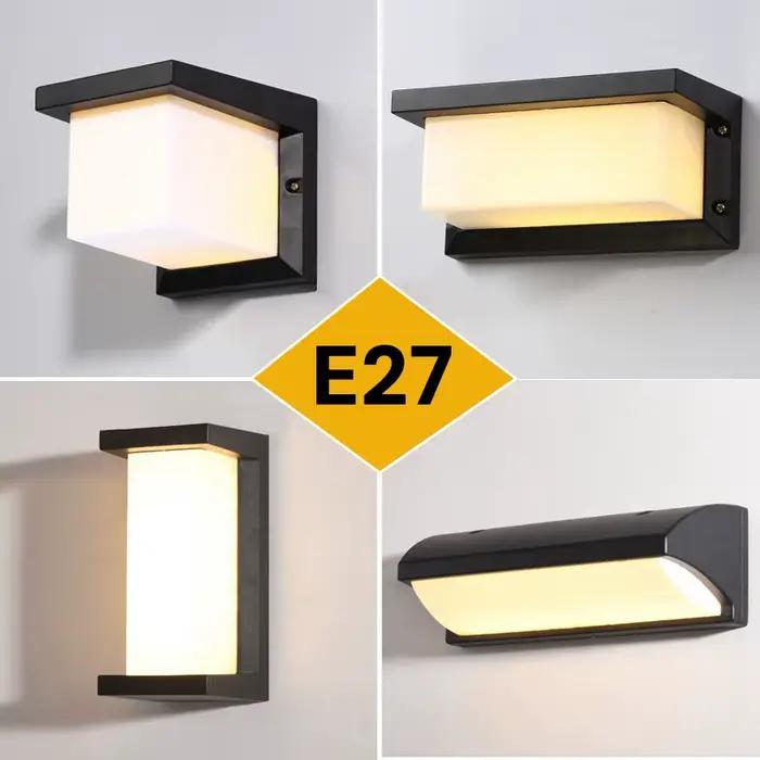Applique murale extérieure LED moderne E27 étanche IP65 en aluminium porche lumière jardin clôture rue