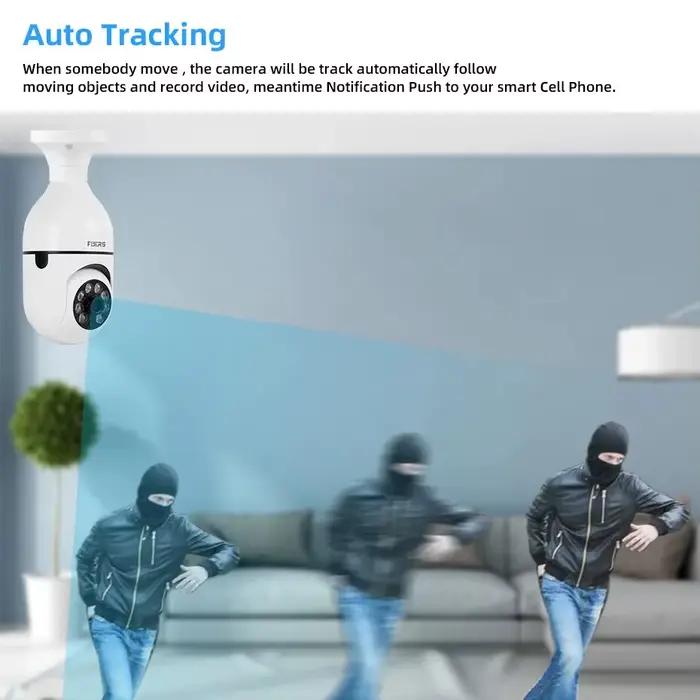 Ampoule E27 caméra de Surveillance couleur Vision nocturne automatique suivi humain Zoom moniteur de sécurité