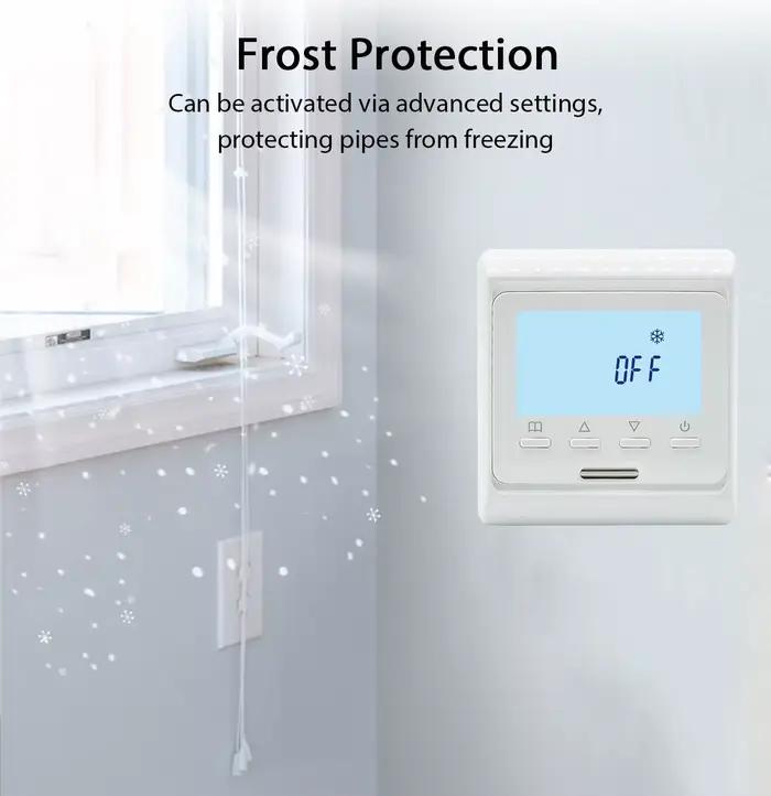 Thermostat WiFi numérique AC100V-240V 3A 16A pour chauffage par le sol avec écran LCD et commande vocale via Alexa Google Assistant