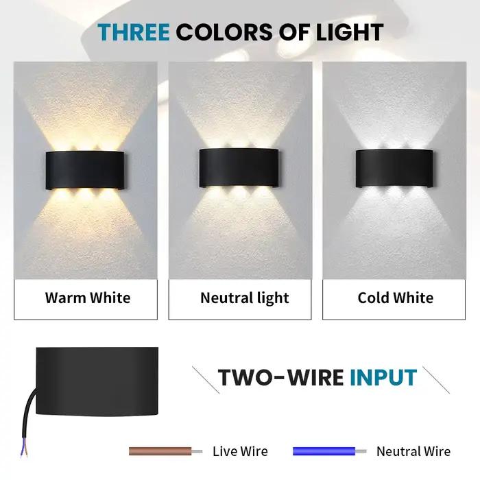 6W mur LED lumière extérieure étanche jardin clôture intérieure mode applique pour chambre chevet salon escaliers