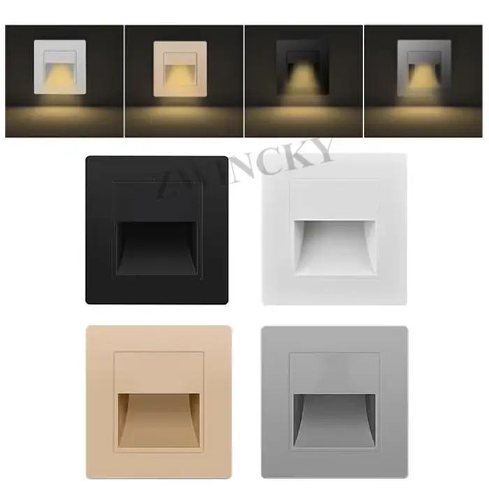 Led escalier lumière 4 couleurs applique murale encastré pied couloir étape lampe