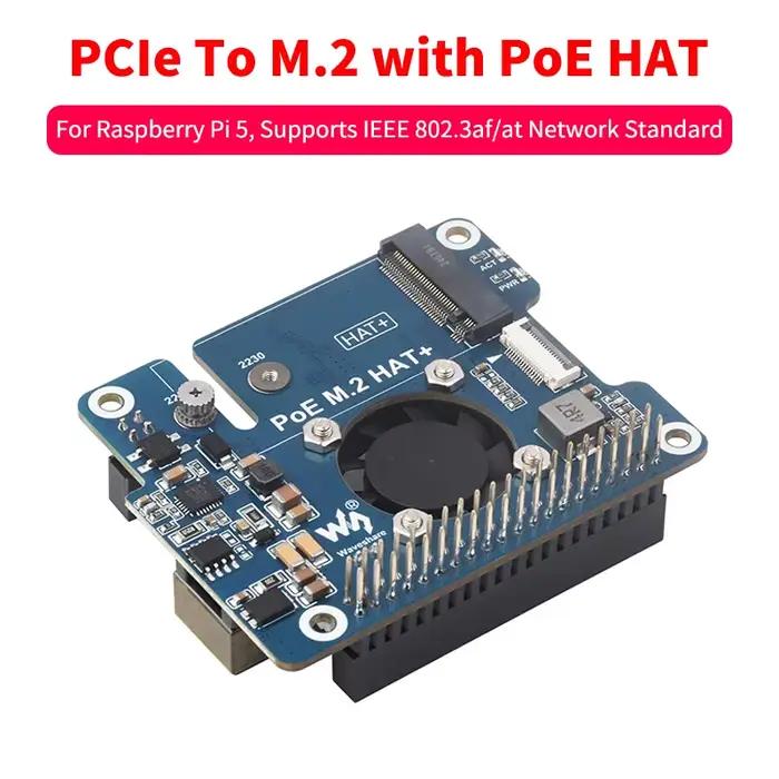 Adaptateur PCIe vers M.2 pour Raspberry Pi 5 avec prise en charge PoE