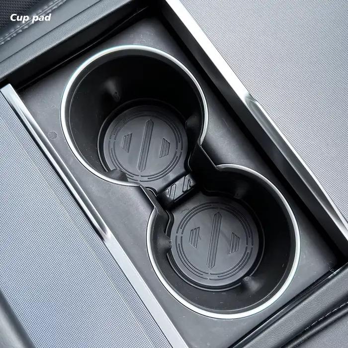 Boîte de rangement pour accoudoir TESY pour Tesla Y Juniper avec tapis antidérapant en silicone ABS et porte-gobelets pour rangement de console et organisation de voiture occassions spéciales