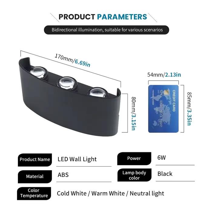 6W mur LED lumière extérieure étanche jardin clôture intérieure mode applique pour chambre chevet salon escaliers