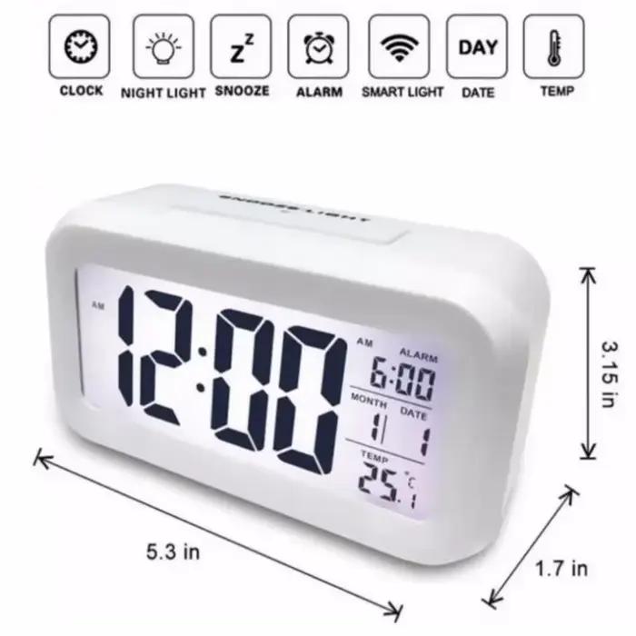 Réveil numérique LCD avec thermomètre calendrier